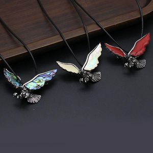 Pendant Necklaces Wholesale5PCS Natural Shell Abalone White Red Shells Eagle Alloy Necklace For Woman Jewelry Making Charm Gift