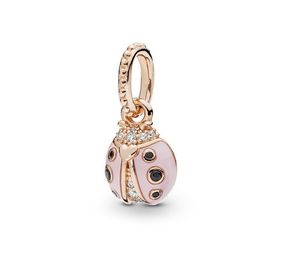 Подходит для браслетов Pandora, 20 шт., Божья коровка, эмаль, подвеска, подвеска, бусины, серебряные подвески, бусина для женщин, сделай сам, европейское ожерелье, ювелирные изделия