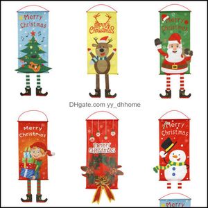 Christmas Decorations Festive & Party Supplies Home Garden Hanging Flags Shop Window Pendant Room Wall Ornament Outdoor Xmas Santa Claus Dec