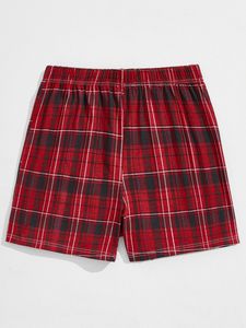 Men Random Plaid Pajama Shorts z8Jr#