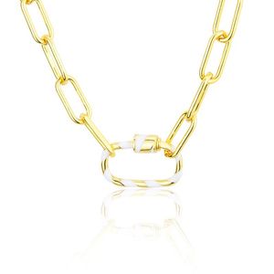 Anhänger Halsketten 2021 Design Spirale Oval Karabiner Serie Halskette Hohe Qualität Kupfer Zirkon Schmuck Für Männlich Weiblich