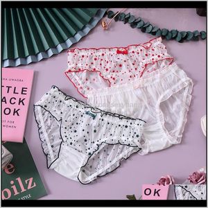 Womens Apparel Drop Delivery 2021 Ladies Clear Star Mesh Trasparente Sexy Cute Slip a vita bassa Sweet Japanese Lolita Panti femminile traspirante