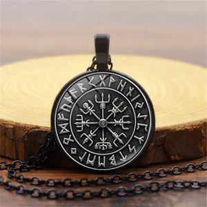 Hänge Halsband Norse Vikings Herr Dam Smycken Present Vegvisir Compass Nordic Runes Odin Chain Halsband For Amulett