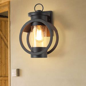 One Light Exterior LED Wall lamp Matte Black Outdoor Indoor Sconce W Filament Edison mount sconces porch E27 High temperature corrosion resistance