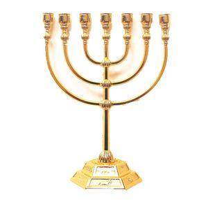 Menorah Metal Candle Holder Mosiężny Wotywny Candelabra 210722