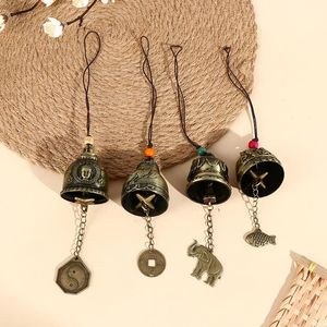 Decorative Objects & Figurines Vintage Alloy Buddha Statue Bell Lucky FengShui Chime Home Car Hanging Decor