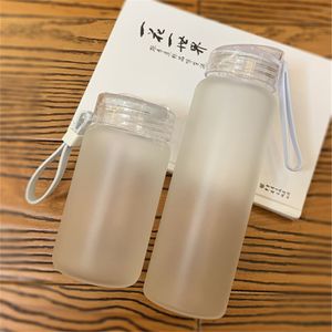 Sublimering frostat glas rånar juice flaska 400ml / 14oz 500ml / 17oz dryck kopp mjölk tumbler miljövänlig rak kontor bil affärer dryckware