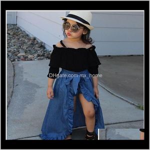3Pcs For Set Sling Top Denim Skirt Pp Shorts Boutique Fall Clothes Kids Suits Girl Outfits E5Ei6 Rqns4