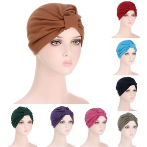 Muslimska damer elastisk fast färg turban hatt anti-cancer kemoterapi monokrom turban hatt män och kvinnor turban hatt