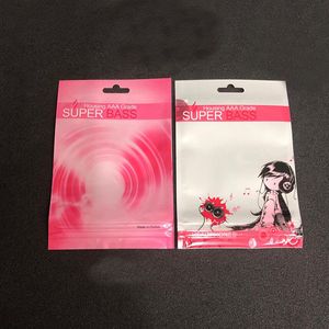 Kolorowe Dziewczyna Różowy Niebieski Plastikowy Zipper Detaliczna Pakiet Pakunek Torby Torby Do Mobilnego Telefonu Komórkowego Słuchawki MP3 Słuchawki Akcesoria Display