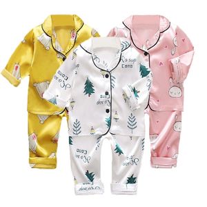 Dziewczyna Zestawy Piżamy Baby Boy Ubrania Torddle Unicorn Pijama Odzież dziecięca Bebe Długie Top Pant Sleepwear Piżama Dziecięca Koszula Nocna 211026