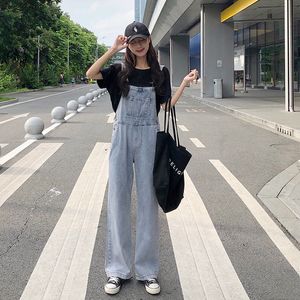 SML jeans womens Spring autumn loose Light blue straight pants trousers jumpsuit casual denim overalls womens (72691 210423