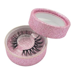 1 PAIR D Mink Eyelashes Maquiagem Falso Lash Soft Natural Olho Espesso Acesos com Round Box Package Extension Ferramentas de Beleza