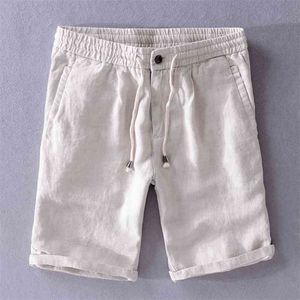 Summer Casual Shorts Męskie Doskonała Jakość Miękka Pościel Mężczyzna Bermuda Beach Plus Rozmiar Oddychający Mężczyzna Mężczyzna 210716