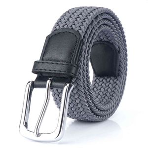 Multi color Men and women leisure pin buckle woven canvas ordinary webbing Ladys elastic belt