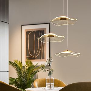 Nordic single head Lotus leaf pendant lamp bedroom bedside dining room living room stairwell modern LED art hall decor light