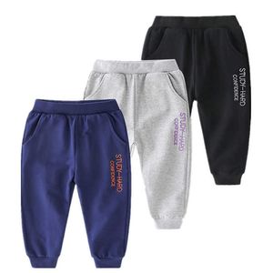 Spring Autumn Arrival 2 3 4-10 Years Children Clothing Letter Print Pocket Long Sports Casual Pants For Kids Baby Boys 210529