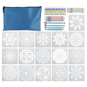 40 шт. Mandala Dotting Tools Set Rock Painting Kit Kail Art Craft Pen Paint Трафаретные материалы для взрослых детей