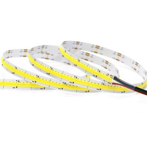 2021 COB LED Şerit Işık DC12V 24 V 384LEDS / M 10mm Yüksek Yoğunluklu Kısılabilir Bant Fob Şerit Işık w / WW / R / G / B