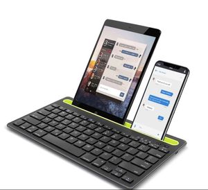 Samsung Keypad оптовых-Двойной Connect Беспроводные Bluetooth Клавиатуры Bluetooth Для IPAD Mini ПК Клавиатура ноутбука для iPhone Samsung Xiaomi Tablet Mobile Phone Computer