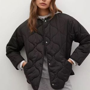 Damen Jacken Dünne Parkas Mäntel Schwarz Outwear Weibliche Lange Hülse Tops Plaid Gepolsterten Mantel Beiläufige Lose Jacke Winter Mantel Frau