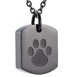 Dog Tag Cremation Urn Necklace Ash Keepsake Memorial Cremains Pendant Jewelry For Loved Pets Dogs Ashes Holder Black Chains