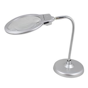 Mikroskop 2x 5x Upplyst läsning Sybroderi Förstoringsglas Destop Table Magnifier för Watfch Cellphone Reparation med LED-lampor