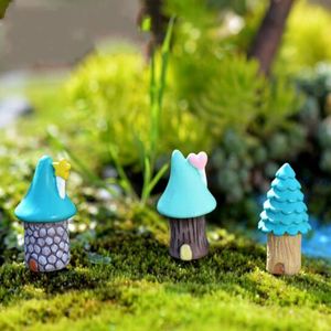 Garden Decorations Resin Fairy Miniatures Cute Figure Animal Tree House Crafts Mini Decor Landscape Ornament