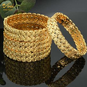 Aniid Bangle for Women Indian Jewelry Catier 24k Gold Plated Luxury Brand African Accesoires Vintage Fashion Ethiopian Braclets Q0717