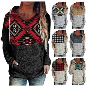 Damskie Bluzy Bluzy Drukowane Oversize Women Casual Pullover Tunika Top Koszula Z Długim Rękawem Streetwear Hoodie Sudaderas Con Capuca