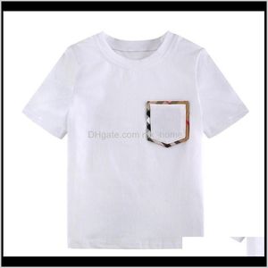 Tees Giyim Bebek Annelik Bırak Teslimat 2021 Yaz Erkek Kız T Shirt Bebek Yuvarlak Boyun Shortsleeved Tişörtleri Beyaz Pamuk Eğlence Tişört K