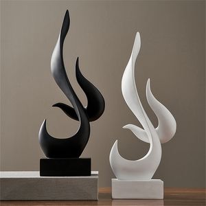 Modern Abstract Sculpture Home Decoration Accessories for Living Room Office Decorative Statues Souvenirs 210827