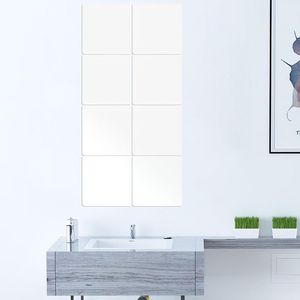 Väggklistermärken 3pcs Dekorativa självhäftande möbler Film Square Högkvalitativ spegelfolie Transparent Pasta Heminredning