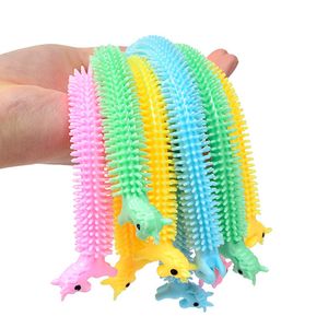 TPR Stress Relief Toy Unicorn Monkey Worm Stretch String Fidget Funny Pull Vent Leksaker Nudlar Anti Soft Lim Elastic Rope Neon Autism Noodle Gift for Kids