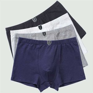 4pcs / mycket ren färg pojke underkläder byxor ekologiska bomull underbyxor för tonårsbarn shorts trosor mjuka baby pojke kläder 211122