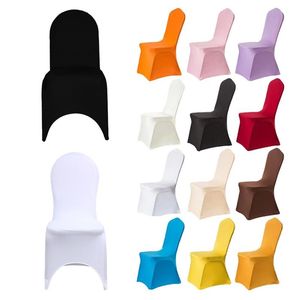 10 pcs Cadeira Cobertura de Pano Branco Capas Rolante Banquete El Jantar El Jantar Lycra Poliéster Spandex Outdoor 211105