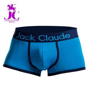 6st / lot jack claude nya manliga underkläder män boxer män sexiga underbyxor för man trosor andas underpanties cuecas grossist h1214