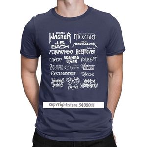 Heavy Metal Klassische Komponisten T-shirt Männer Mozart Beethoven Chopin Bach Mendelssohn Casual Tees Baumwolle Kleidung T 210714