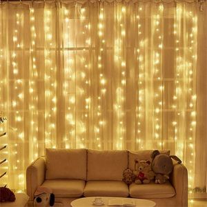 3x3/6x3m Year Holidays Garlands LED Wedding Fairy String Light Christmas Outdoor Home Garden Party Curtain Decoration 211122