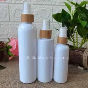 Partihandel 100PCS Makeup Plast Spray Containers Flaskor för kosmetika Hudvård Packaging Parfymburk med bambu Lidgoods