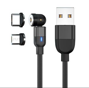 Cabos de rotação livre de 540 graus para micro USB carregador tipo C cabo de dados para Huawei Samsung S10 3A