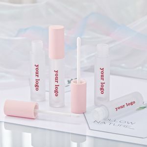 Hurtownia Różowe Rurki Lipgloss Private Etykietowanie Puste Frosted Container Lip Gloss Custom Bulk Lipstick Opakowanie