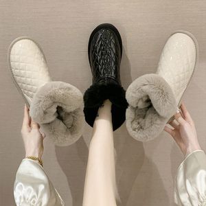 Winter fashion personality plush leather boots high quality outdoor versatile soft bottom non-slip silent cotton shoes