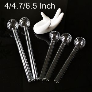 4 5 6 Inch Clear Pyrex Oil Burner Pipes Thick Glass Tube Nail 30mm OD Ball For Water Smoking Spoon Pipe Tobacco Smoke Accessories SW38