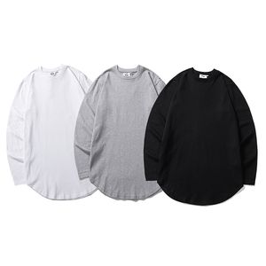 Män Långärmad T-shirts Solid Mäns Raglan Crew Neck T-shirt Scooped Bottom Casual Basic Active Sport Style Slim Monter