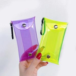 Transparent PVC Key Wallet Case Chain Ring Pouch Car Keychain Housekeeper Women Coin Bag Mini Lipstick Storage Bag