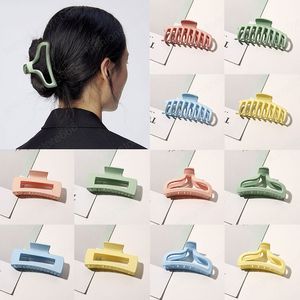 Cukierki Kolor Geometryczny Włosy Claw Clamps Hairpin Frosted Bath Ponytail Clip Kobiety Dziewczyny Akcesoria do włosów