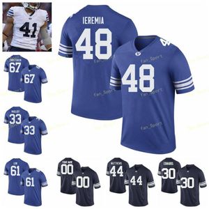 NCAA College Jerseys Byu Cougars 9 Jim Ahon 14 Ty Detmer 16 Sione Takitaki 32 Dennis Pitta 5 Ty'son Williams sydd Custom Football