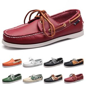 Moda Mens Sapatos Casuais Tipo19 Couro Estilo Britânico Preto Branco Marrom Verde Vermelho Vermelho Ao Ar Livre Confortável Respirável Chaussures Zapatos Schuhe Treinadores