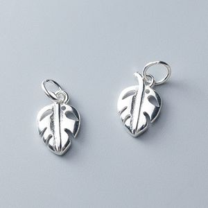 Hollow Out Craftwork Leaf Charms mm Sterling Silver Fine Small Dangle Pendants DIY Women Men Jewelry Findings For Birthday